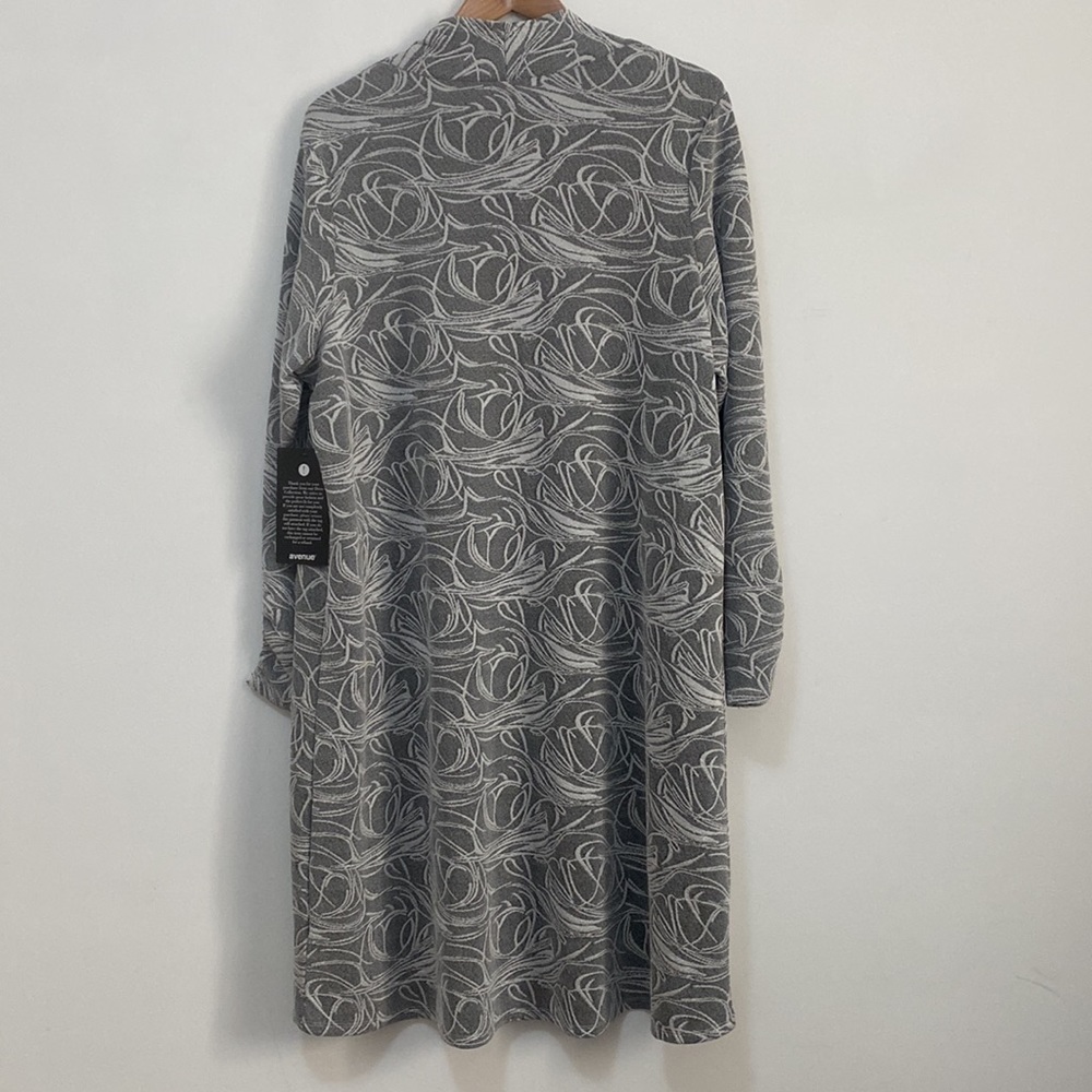Avenue - Silver Long Sleeve Long Length Duster Cardigan - Size 18-20 - Picture 6 of 6